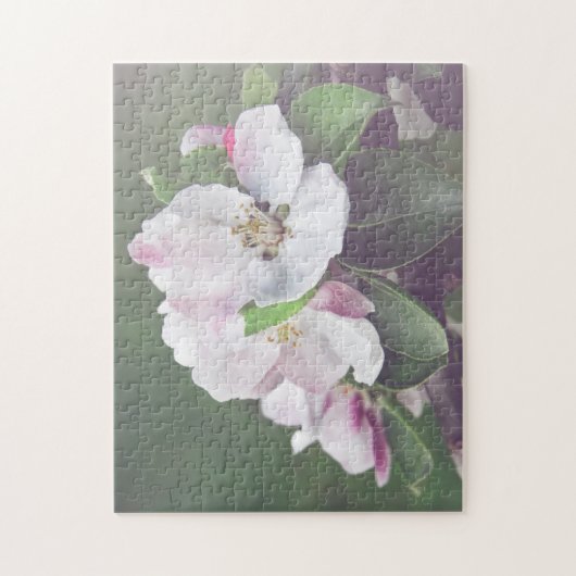 Witte Roze Bloesem Bloeiende Appelboom Legpuzzel (Verticaal)