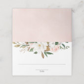 Witte roze blozende magnolia begroeiing bloemstuk plaatskaartje (Buitenkant ongevouwen)