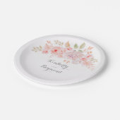 Witte Roze Blush Bloemen Papieren Bordje (Gekanteld)