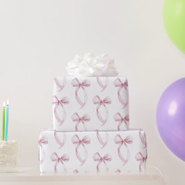 Witte Roze Bogen Verjaardag Cadeaupapier