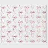 Witte Roze Bogen Verjaardag Cadeaupapier (Vlak)