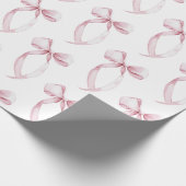 Witte Roze Bogen Verjaardag Cadeaupapier (Hoek)