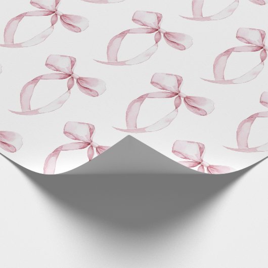 Witte Roze Bogen Verjaardag Cadeaupapier (Hoek)