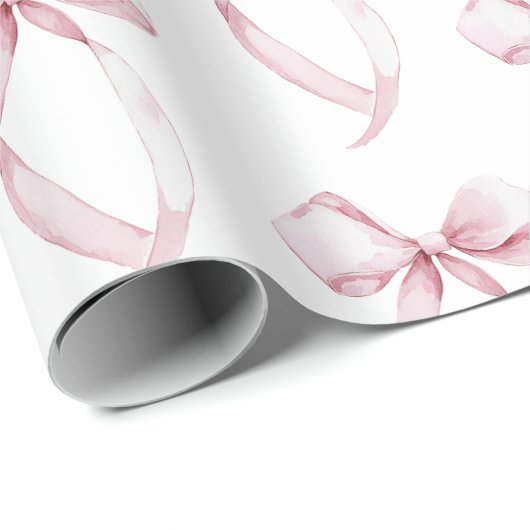 Witte Roze Bogen Verjaardag Cadeaupapier (Rol Hoek)