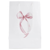 Witte Roze Bogen Verjaardag Medium Cadeauzakje (Achterkant)