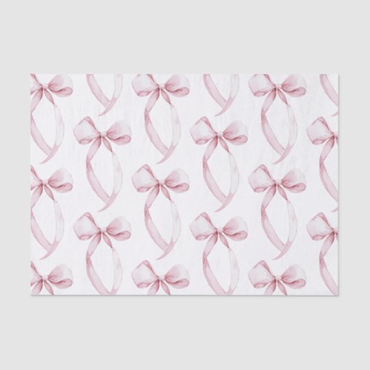 Witte Roze Bogen Verjaardag Tissuepapier (Voorkant)