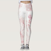 Witte roze boomgaard leggings (Voorkant)