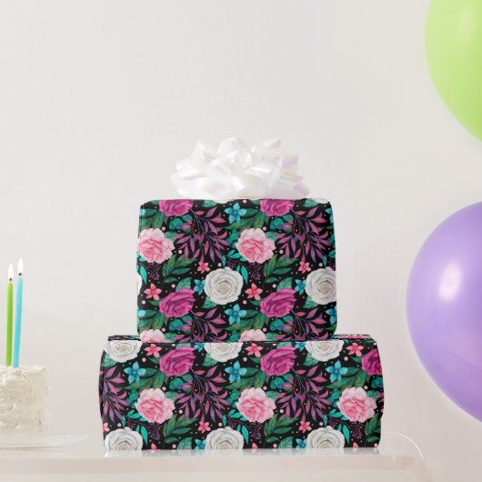 Witte Roze Bourgogne Rozen Bruiloft Inpakpapier (Feestgeschenken)