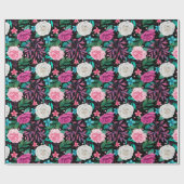 Witte Roze Bourgogne Rozen Bruiloft Inpakpapier (Vlak)