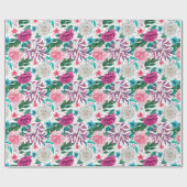 Witte Roze Bourgogne Rozen Bruiloft Inpakpapier (Vlak)