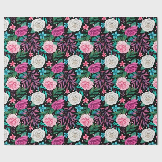 Witte Roze Bourgogne Rozen Huwelijk Inpakpapier (Vlak)