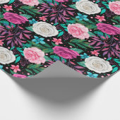 Witte Roze Bourgogne Rozen Huwelijk Inpakpapier (Hoek)