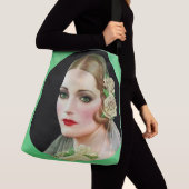 witte roze briddedruk crossbody tas (Dichtbij)