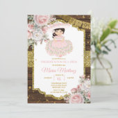 Witte & Roze Charro Presentación de Tres Años Niña Kaart (Staand voorkant)