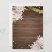 Witte & Roze Charro Presentación de Tres Años Niña Kaart (Achterkant)