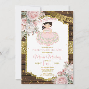 Witte & Roze Charro Presentación de Tres Años Niña Kaart