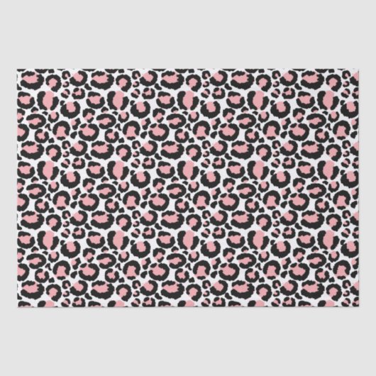 Witte Roze Cheetah Print Tissuepapier (Voorkant)