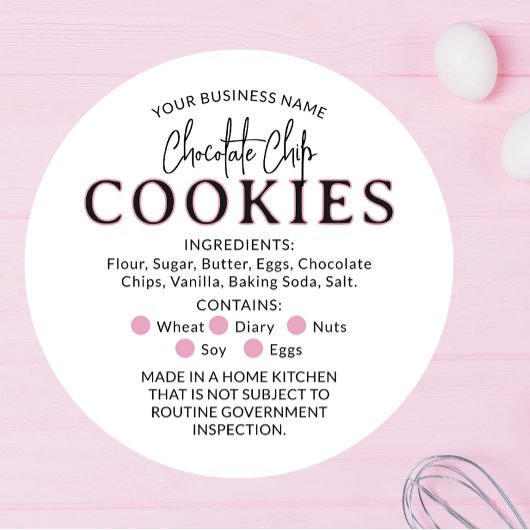 Witte Roze Chocolade Cookies Cottage Law Sticker