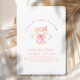 Witte Roze Cocktail Bruidsdouche Boog Kaart