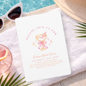 Witte Roze Cocktail Bruidsdouche Boog Kaart
