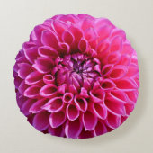 Witte Roze Dahlia Bloem Worp Kussen (Voorkant)
