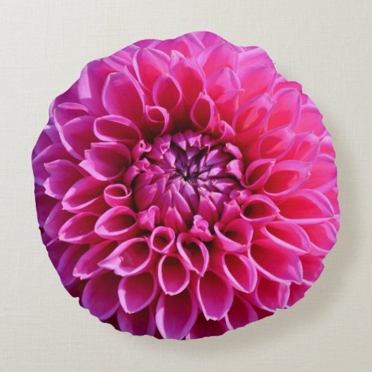 Witte Roze Dahlia Bloem Worp Kussen (Achterkant)