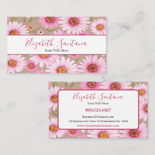 Witte Roze Daisy Bloemen Visitekaartje