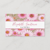 Witte Roze Daisy Bloemen Visitekaartje (Voorkant)
