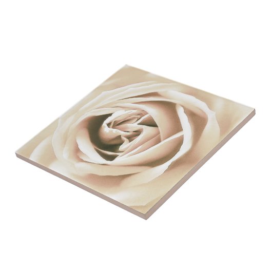 Witte roze druk tegeltje (Zijkant)