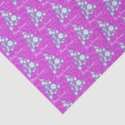 Witte roze en blauwe kerstboom roze tissuepapier (Detail)