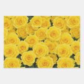 Witte, roze en gele rozen inpakpapier vel (Voorkant 3)