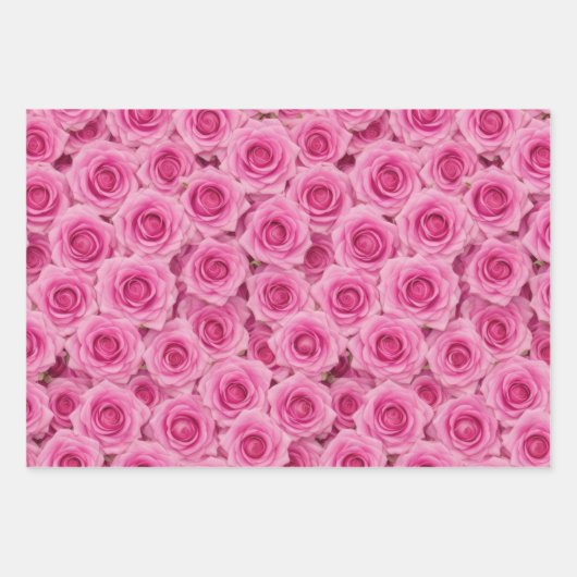 Witte, roze en gele rozen inpakpapier vel (Voorkant 2)