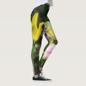 Witte, roze en gele tulpen in de tuin leggings (Rechts)