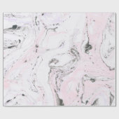 Witte roze en grijze marmer cadeaupapier (Vlak)
