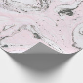 Witte roze en grijze marmer cadeaupapier (Hoek)
