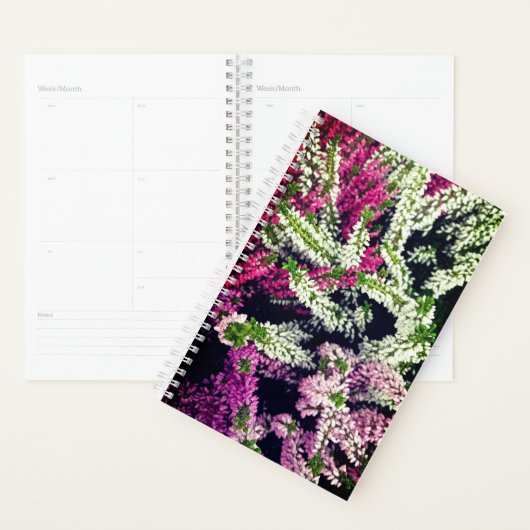 Witte, roze en paarse bloemen planner (Display)