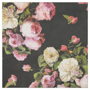  witte roze en witte rozen stof