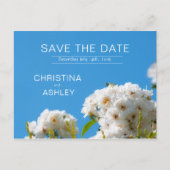 Witte roze flora aankondigingskaart (Voorkant)