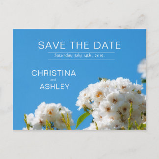 Witte roze flora aankondigingskaart