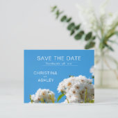 Witte roze flora aankondigingskaart (Staand voorkant)