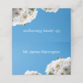 Witte roze flora plaatskaartje (Buitenkant ongevouwen)