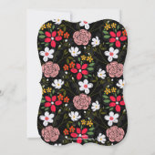 witte roze Floral Black penseelstreken Kaart (Achterkant)