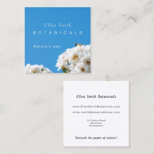 Witte roze florale visitekaartje (Voorkant / Achterkant)