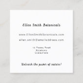 Witte roze florale visitekaartje (Achterkant)