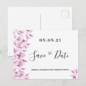 Witte roze floralen van de partij van Birthday spa Briefkaart (Voorkant / Achterkant)