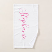 Witte roze gepersonaliseerde monogram yoga handdoe handdoek (Handdoek)