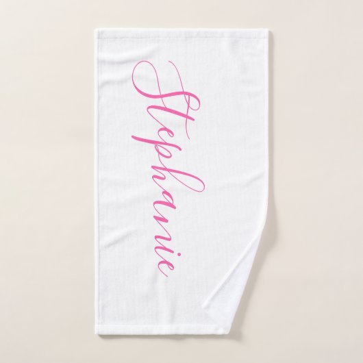 Witte roze gepersonaliseerde monogram yoga handdoe handdoek (Handdoek)