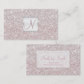Witte Roze Glitter Chic Glam Glitzy Salon Spa Visitekaartje (Voorkant / Achterkant)