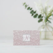 Witte Roze Glitter Chic Glam Glitzy Salon Spa Visitekaartje (Staand voorkant)