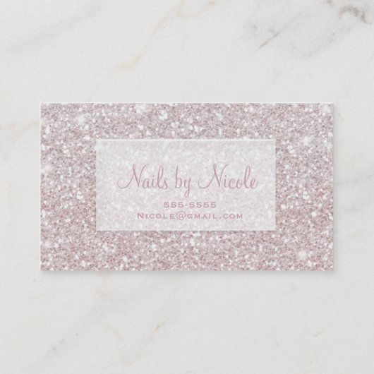 Witte Roze Glitter Chic Glam Glitzy Salon Spa Visitekaartje (Achterkant)